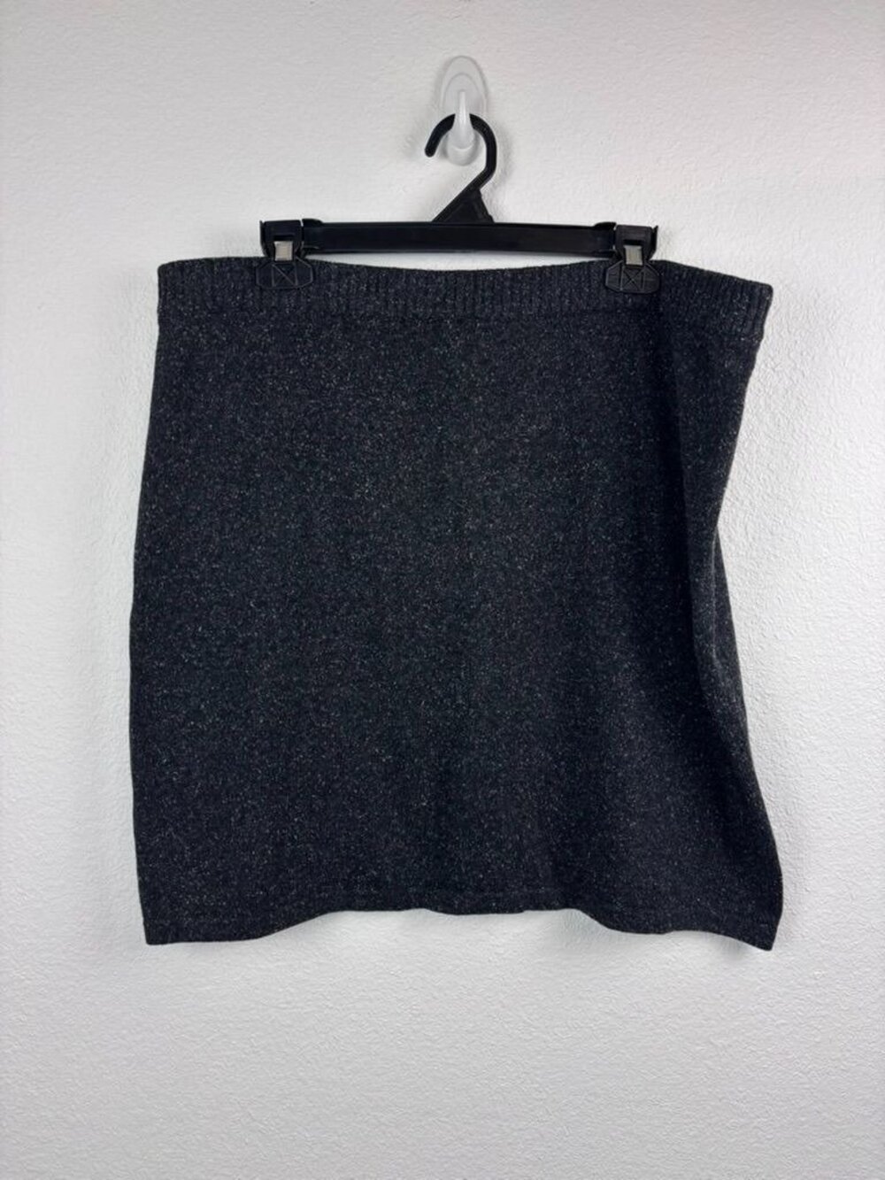 J. Jill women's large grey sweater knit mini skirt casual workwear silk blend